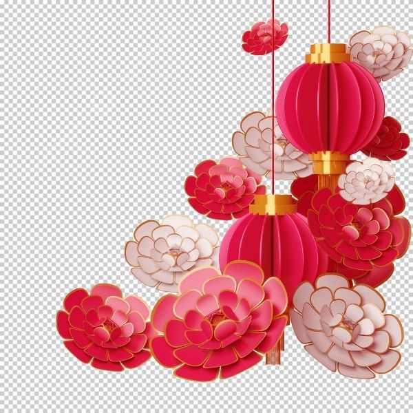 Lồng đèn treo Tết vector cho banner nổi bật