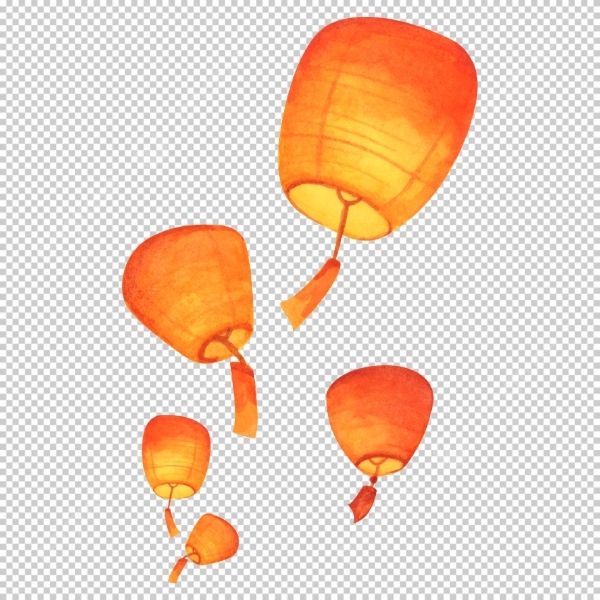 Lồng đèn trung thu vector trang trí Tết Trung Thu