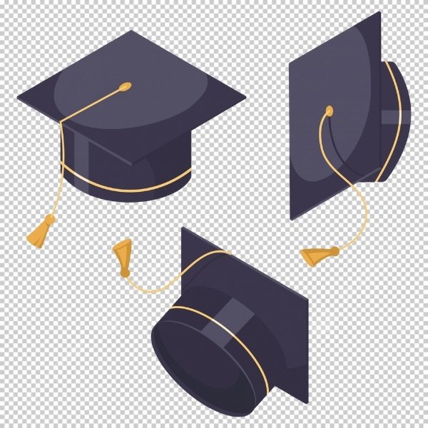 Mẫu mũ tốt nghiệp vector PNG
