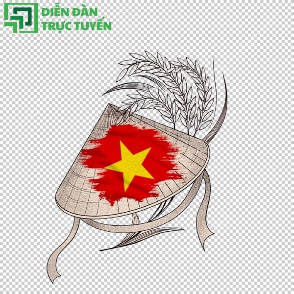 Nón lá Việt Nam vector tối giản cho style hiện đại