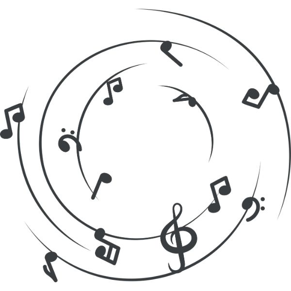 Nốt nhạc vector đen trắng cổ điển