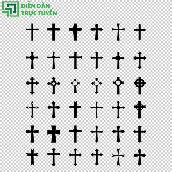 Mẫu biểu tượng thánh giá Công giáo vector