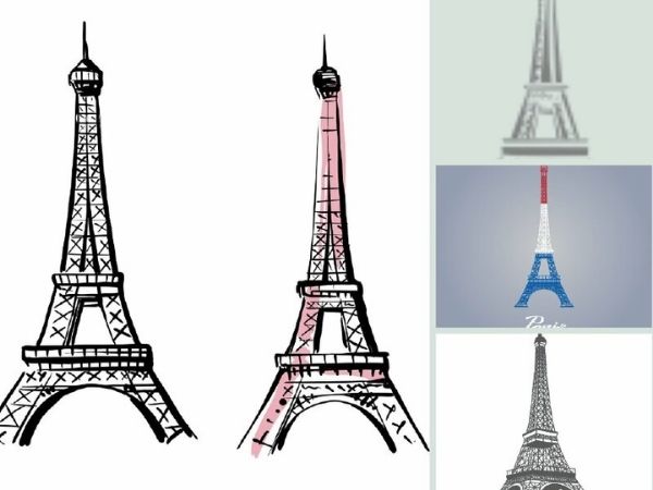 Tháp eiffel vector miễn phí
