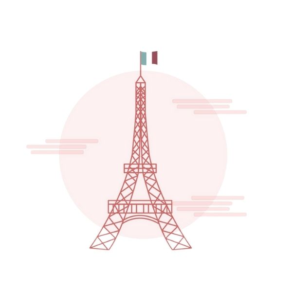 Vector tháp eiffel cho thiệp cưới