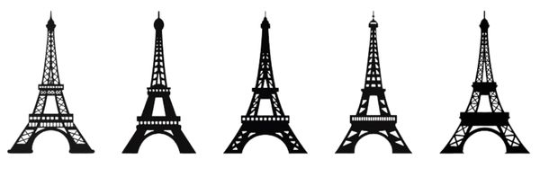 Mẫu tháp eiffel trắng đen