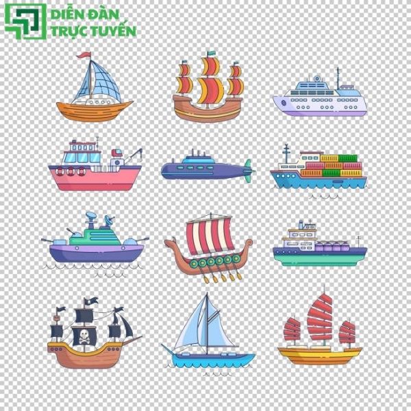File thuyền vector AI và SVG thuận tiện chỉnh sửa kích thước.