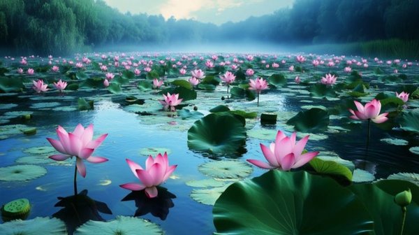 Mẫu vector background hoa sen nhẹ nhàng, trang nhã