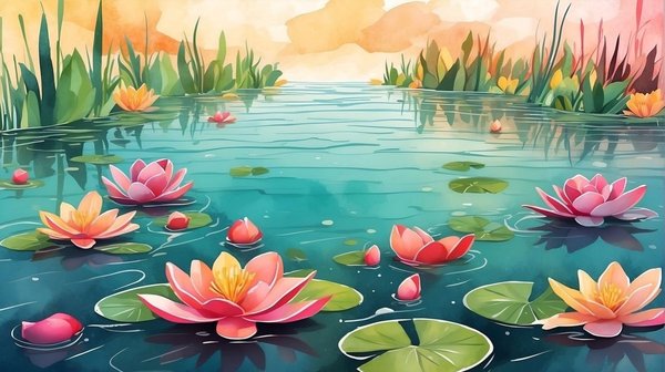 Vector background hoa sen mang năng lượng an lành