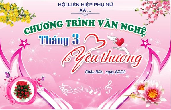Background văn nghệ vector mùng 8/3