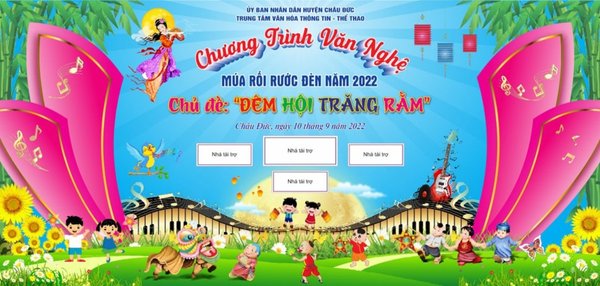 Backdrop văn nghệ vector Tết Trung Thu