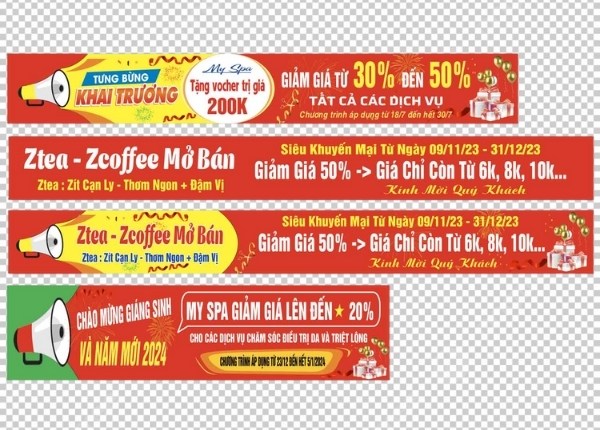 Kho băng rôn khai trương vector chất lượng