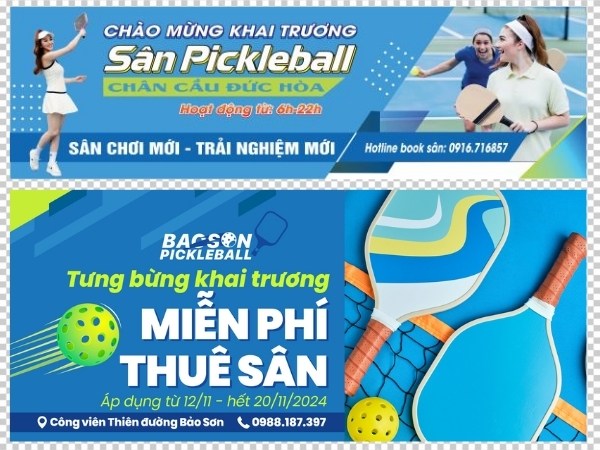 Mẫu băng rôn khai trương Pickleball vector miễn phí