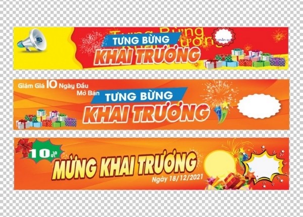 Băng rôn khai trương vector dễ chỉnh sửa