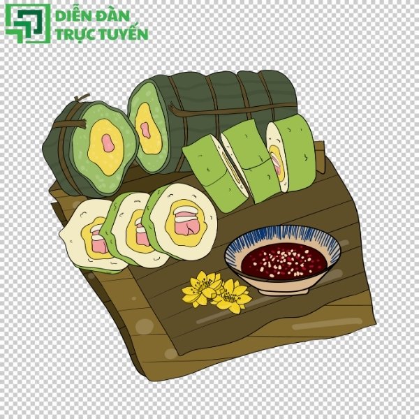 Mẫu bánh tét vector tách nền cắt lát