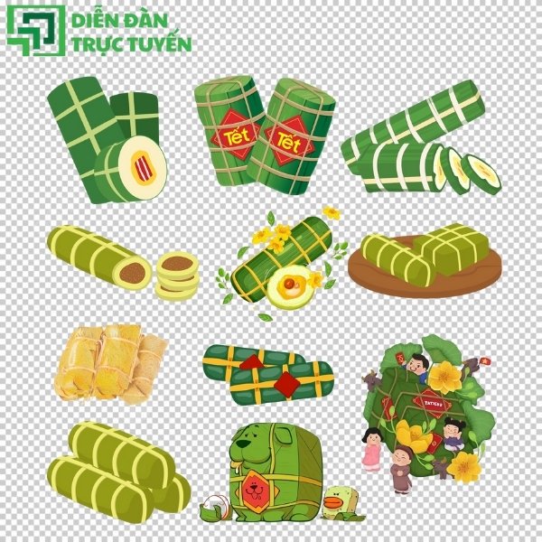 Bánh tét vector sắc nét, dễ chỉnh sửa