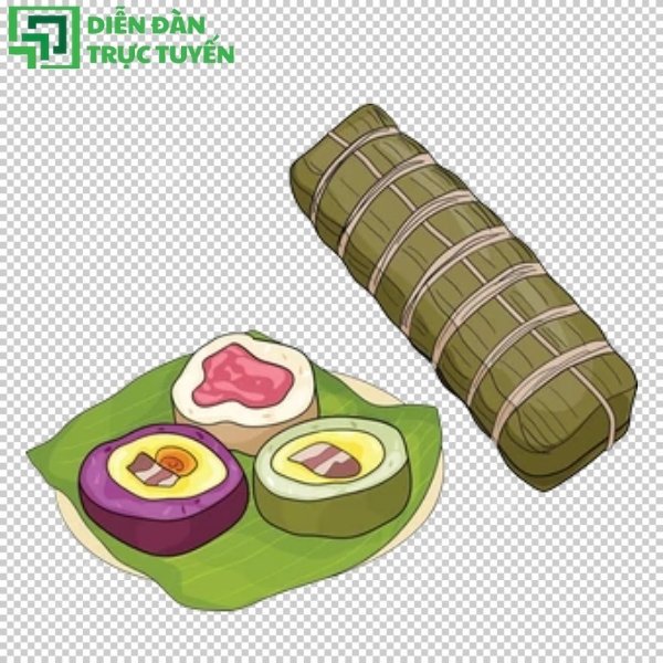 Thiết kế Tết với bánh tét vector