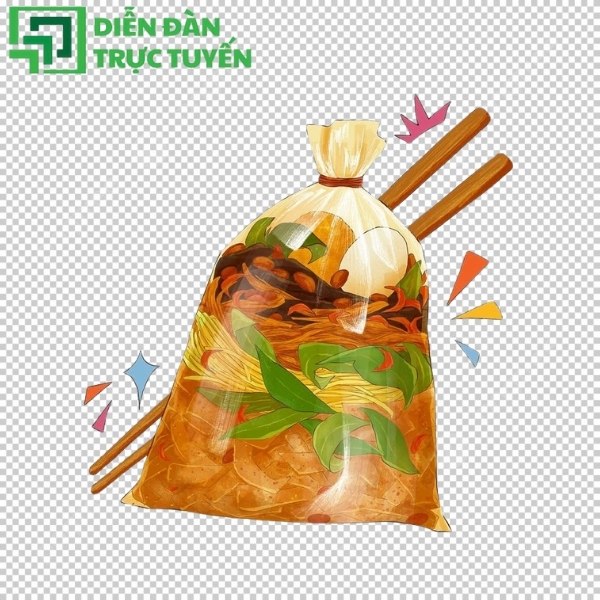 Mẫu bánh tráng trộn vector tách nền đẹp