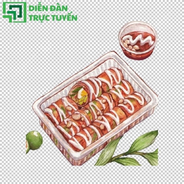 Bánh tráng trộn vector sắc nét, dễ dùng