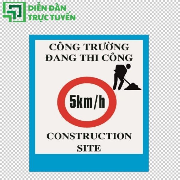 Biển báo giảm tốc công trường Vector