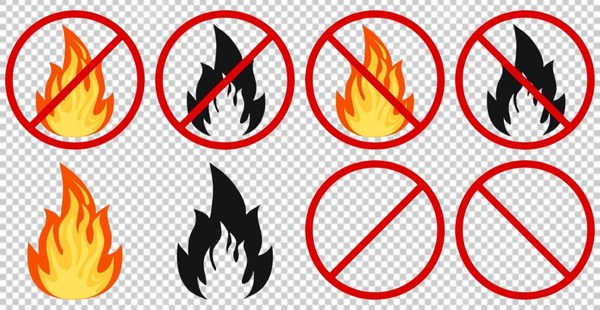 Mẫu logo cấm lửa vector