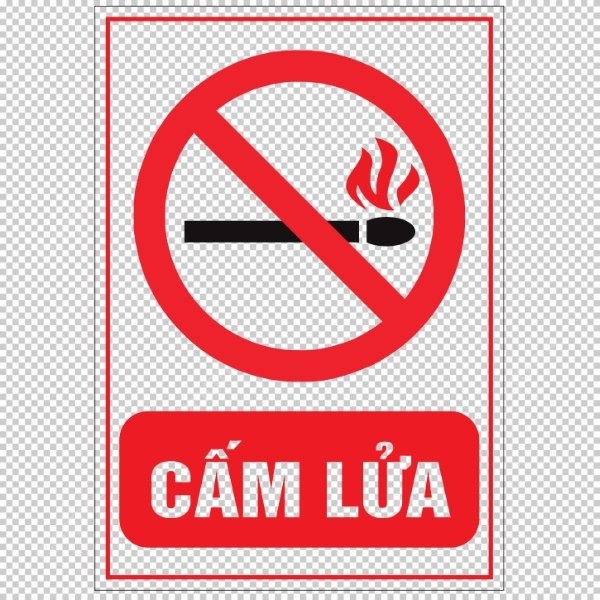 Vector biển cấm lửa với khói
