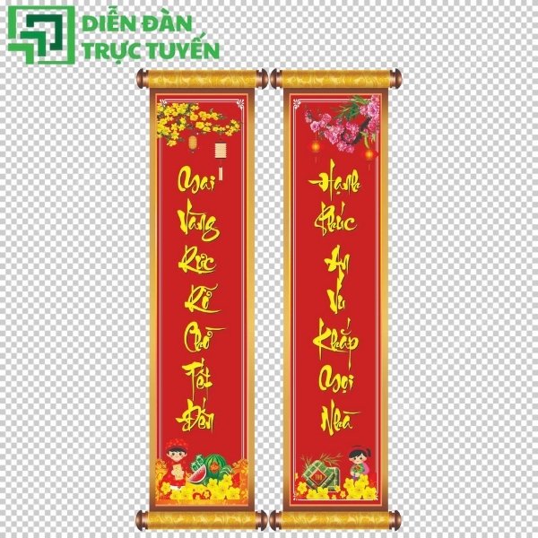 Đón Tết rộn ràng cùng bộ câu đối Tết vector độc đáo, tinh tế