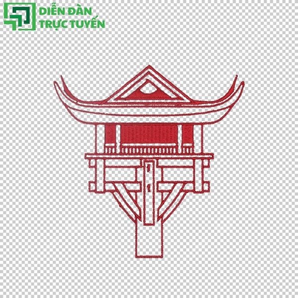 Mẫu chùa một cột vector tách nền