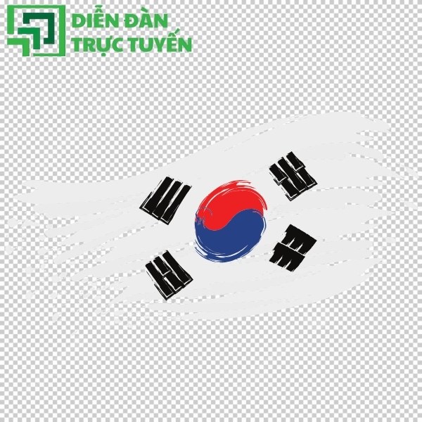 Mẫu cờ hàn quốc vector phong cách cổ điển