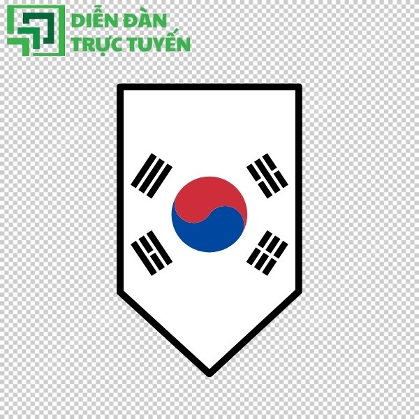 Hình ảnh cờ hàn quốc vector thân thiện cho infographic