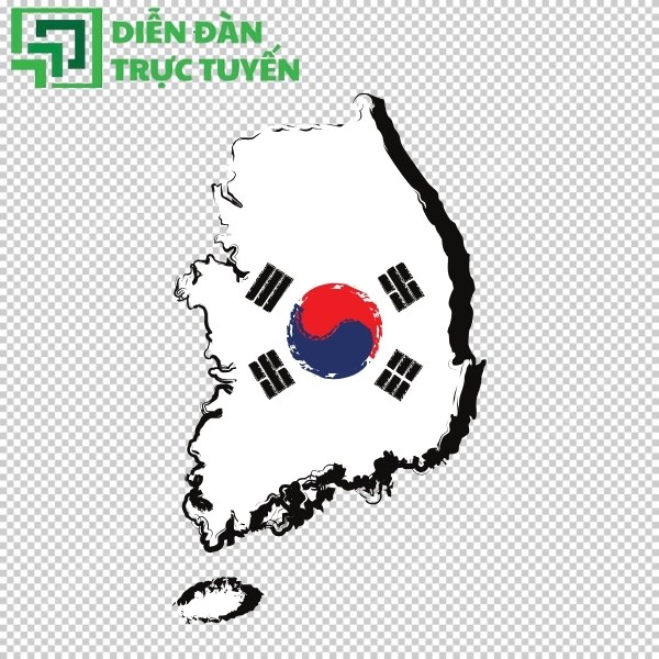 Hình cờ hàn quốc vector hiện đại với hiệu ứng glow