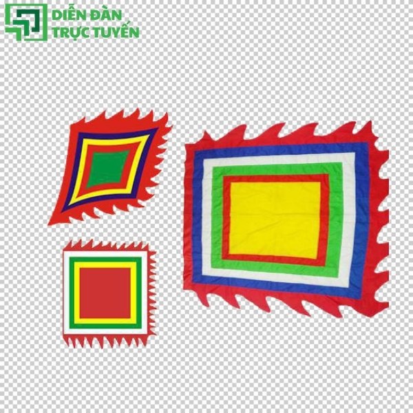 Mẫu cờ ngũ sắc vector cổ truyền