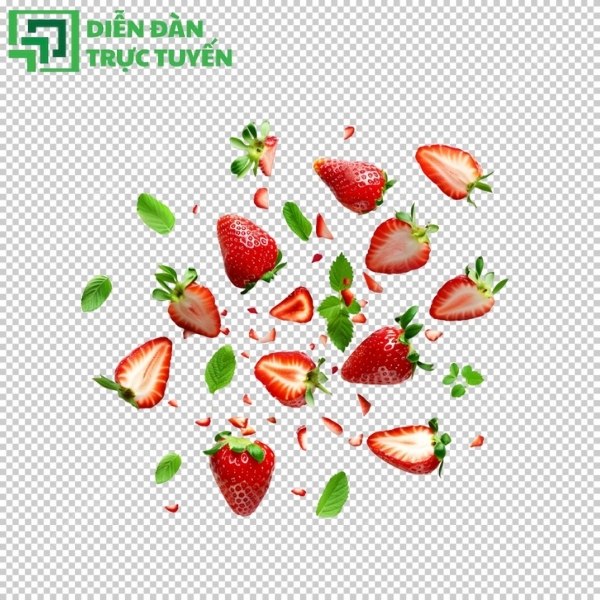 Vector dâu tây cắt lát long lanh