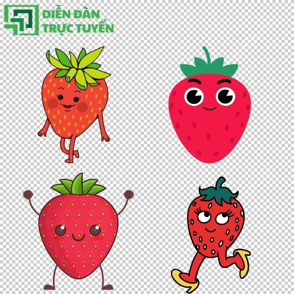 Vector dâu tây phong cách tối giản