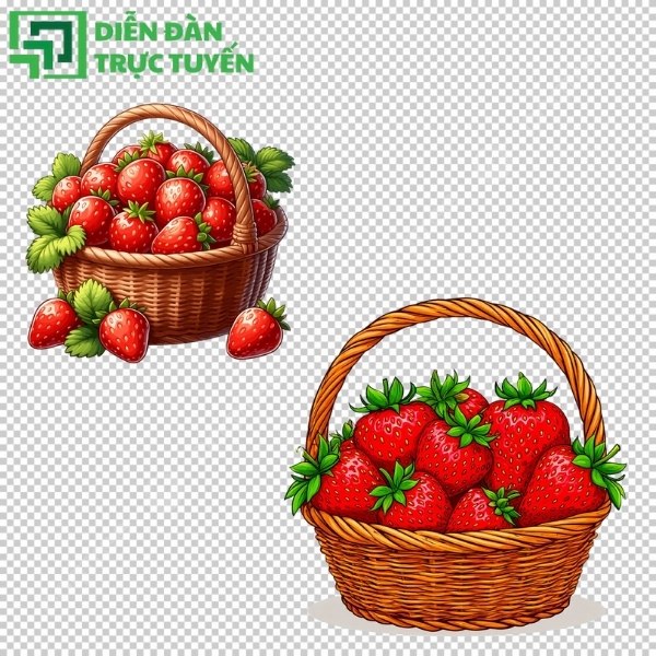 Dâu tây vector chùm trái cây