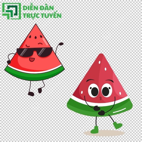 Vector dưa hấu cắt lát dễ thương