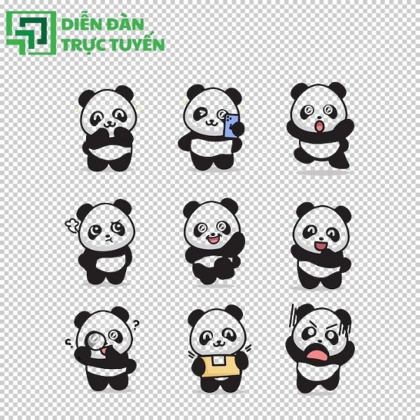 Gấu trúc vector realist lông xù