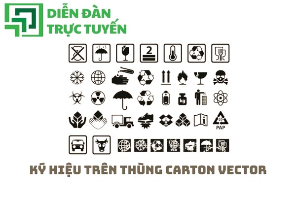 Ký hiệu trên thùng carton vector
