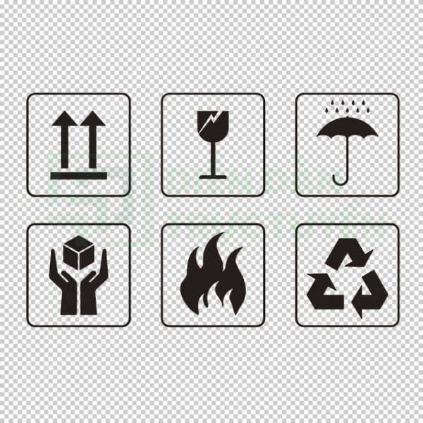 Mẫu Ký hiệu trên thùng carton vector