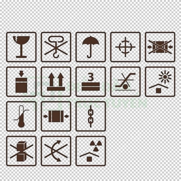 Ký hiệu trên thùng carton vector miễn phí