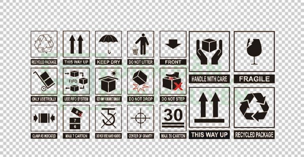 Bộ sưu tập nhỏ các ký hiệu trên thùng carton vector hay dùng