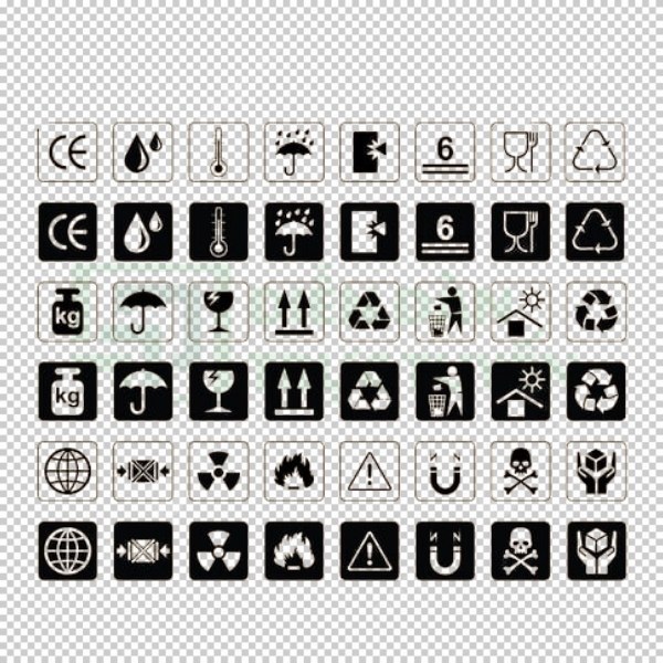 Các ký hiệu trên thùng carton vector giúp nhận biết và vận chuyển hàng hóa an toàn