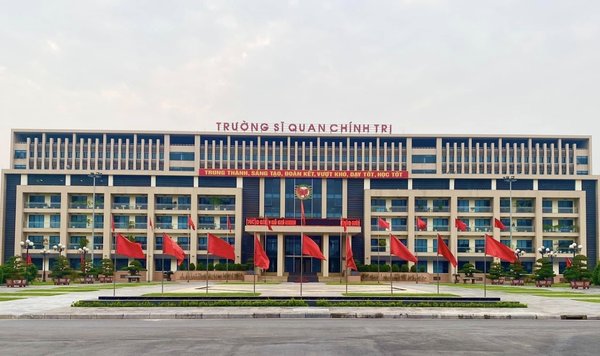 Logo trường sĩ quan chính trị màu sắc biểu tượng