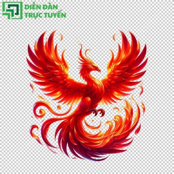 Vector phượng hoàng lửa