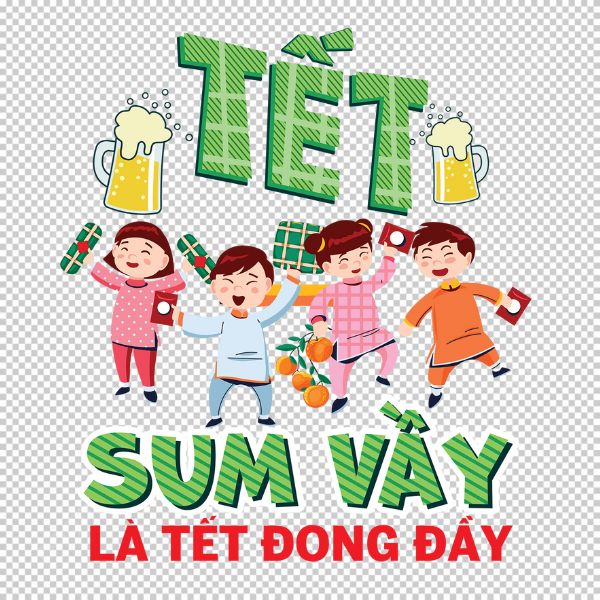 Vector Tết sum vầy – sắc xuân hòa trong từng chi tiết