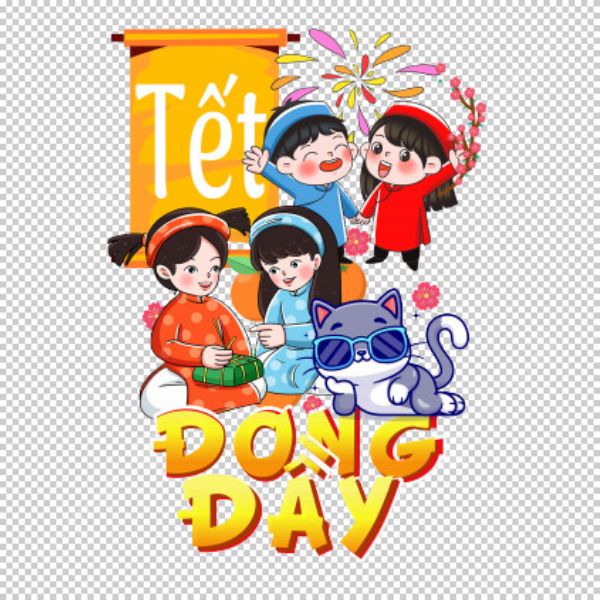 Tải miễn phí bộ mẫu tết sum vầy vector