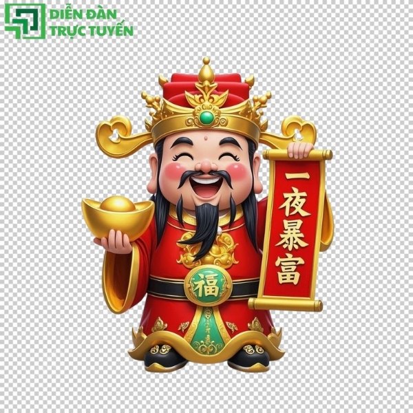 Mẫu Thần Tài Vector bằng vàng kim