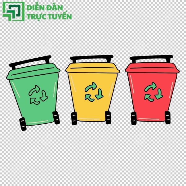 Logo thùng rác tái chế vector