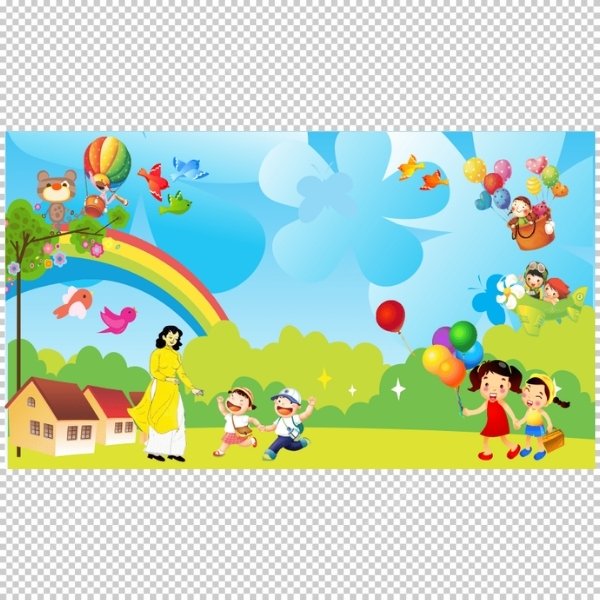 Background tranh mầm non vector
