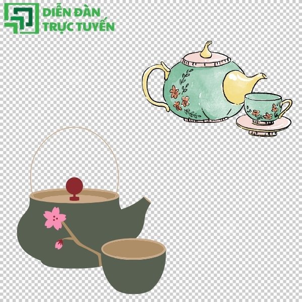 Mẫu ấm trà vector PNG