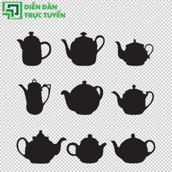 Mẫu vector ấm trà chất lượng cao, file AI PNG sắc nét